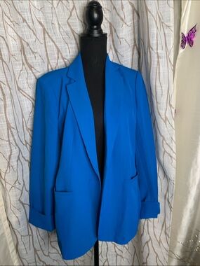 Electric Blue Open-Front Blazer